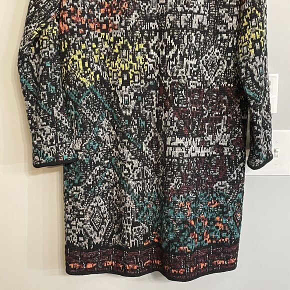 J. Jill‎ Cardigan Rainbow Long Duster Cotton Wool Blend Knit 3 Button Medium EUC - Picture 6 of 14